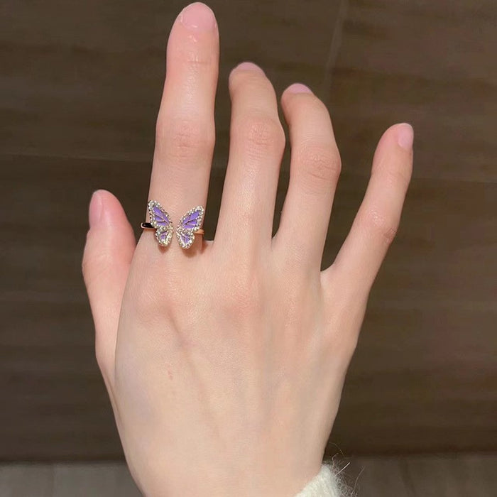 Wholesale Light luxury ring, high-end feel, open index finger ring, unique and niche ring