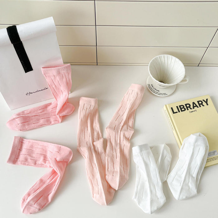 Wholesale Lightweight mesh tube socks, combed cotton antibacterial socks, stacked socks