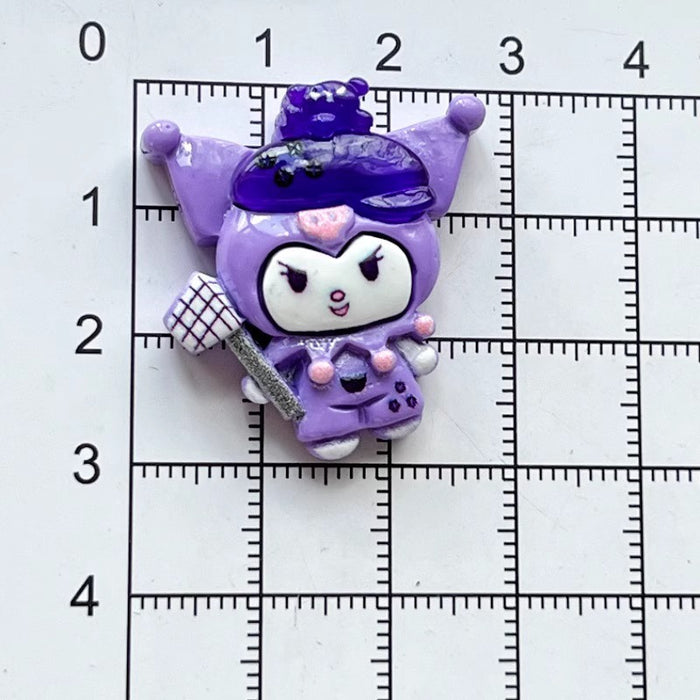 Wholesale Cartoon bright oil library purple resin accessories  jewelry mobile phone case refrigerator patch hair accessories material