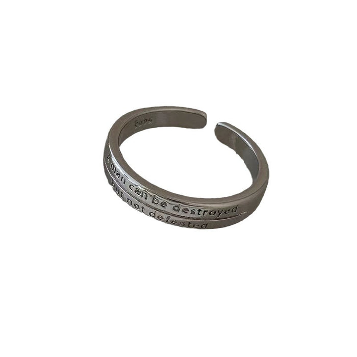 Wholesale Silver solid ring three piece set, niche design, high-end and cool style, with an open index finger ring and bracelet