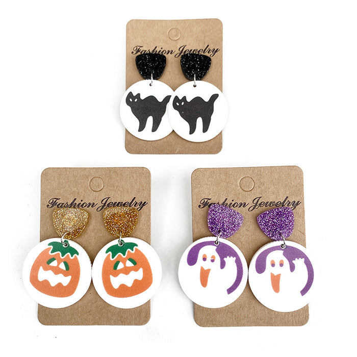 Wholesale  New funny cartoon earrings pumpkin ghost autumn earrings