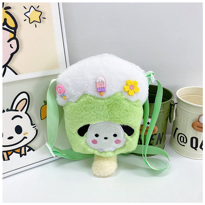 Wholesale New plush ice cream bag, cute doll shoulder bag, children's crossbody bag, coin purse