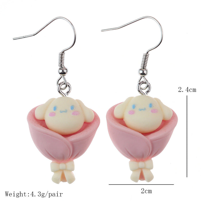 Wholesale Earrings Resin Fun Cute Cartoon Flower Bouquet (S) JDC-ES-niqing019