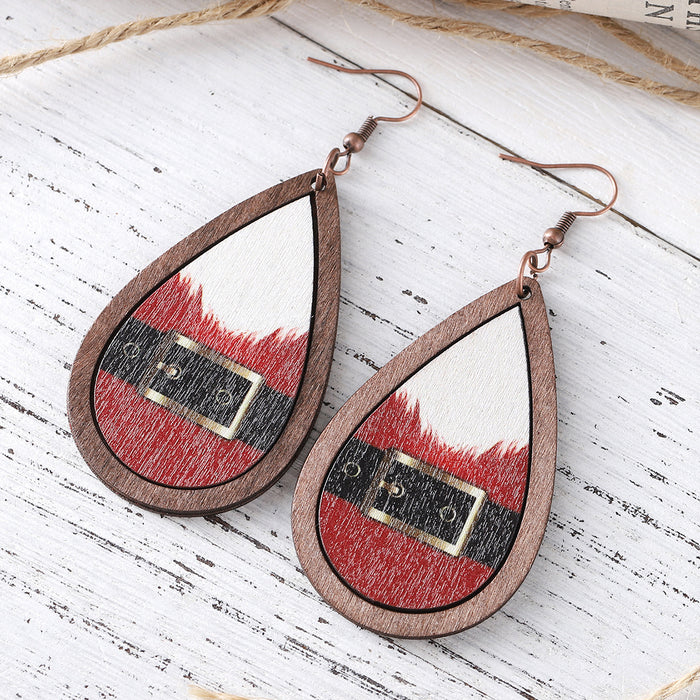 Wholesale Printed Water Drop Drop Earrings JDC-ES-ChuLian010