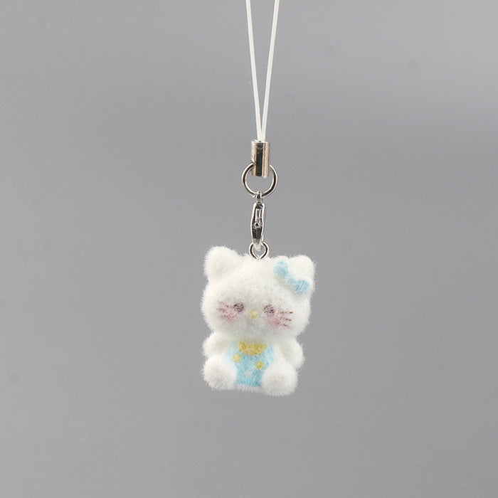 Wholesale plush cat pendant cute girly keychain for bags and phone