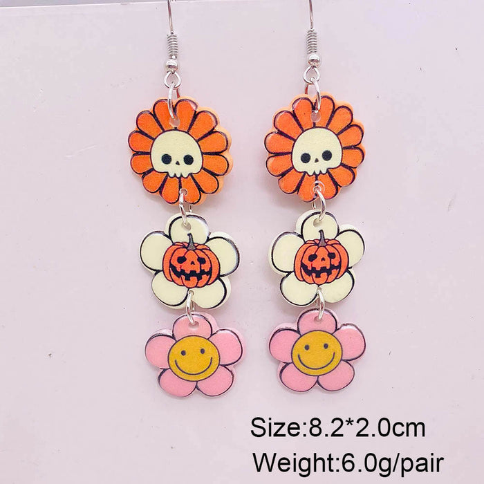 Wholesale  jewelry candy basket Denim ghost face acrylic earrings cross-border jewelry