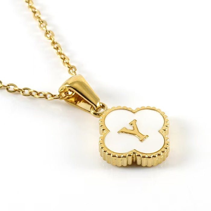 Wholesale Four-leaf clover pendant stainless steel 18K gold necklace