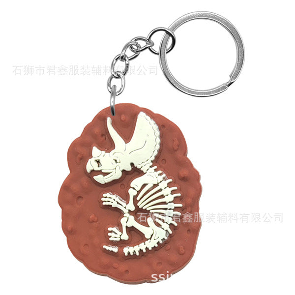 Wholesale Dinosaur Fossil Keychain  Pvc Luminous Keychain