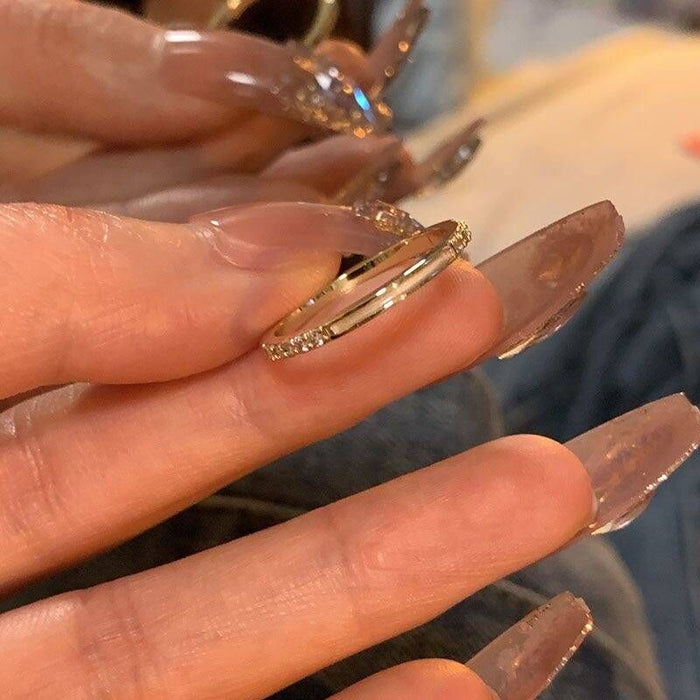 Wholesale High-grade plain ring female design ins niche light luxury simple all-match index finger ring fashion personalized ring