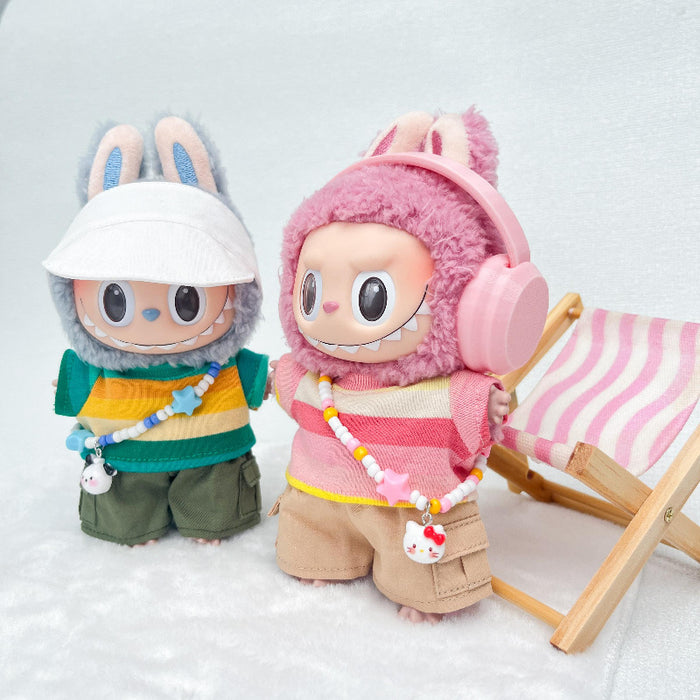 Wholesale Vinyl Doll Clothes Colorful Striped suit