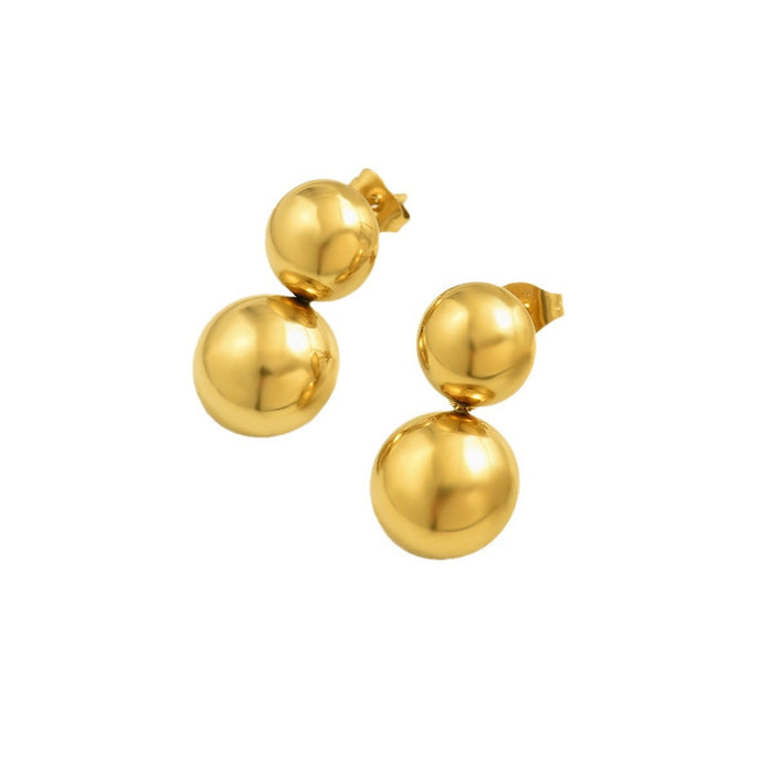 Wholesale two semicircle design stainless steel earrings