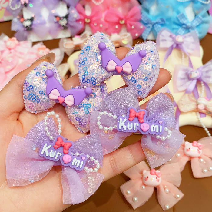 Wholesale Cartoon Hairpin Girl's Bow Headwear Little Girl's Bangs Hanger Hair Accessories Hairpin suit