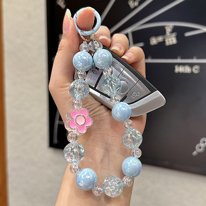 Wholesale New colorful flower handmade bead keychain, colorful backpack pendant, keychain accessories wholesale