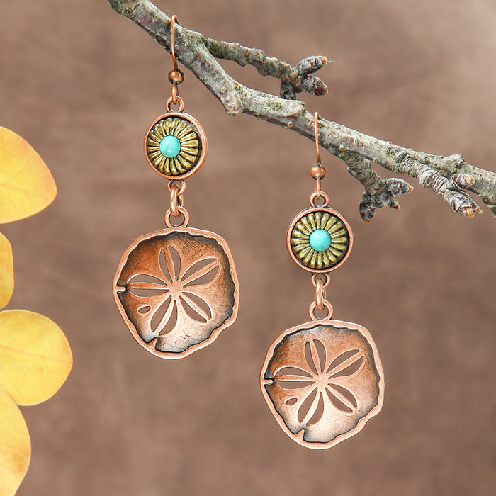 Wholesale Bohemian Geometric Irregular Leaf Metal Earrings Fashion Accessory MOQ≥2