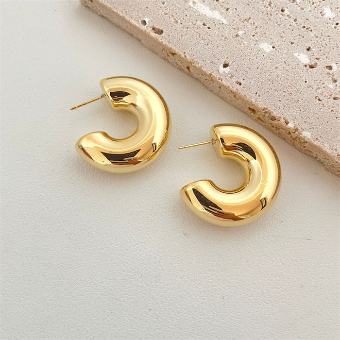 Wholesale Women' s golden water drop geometricv earrings