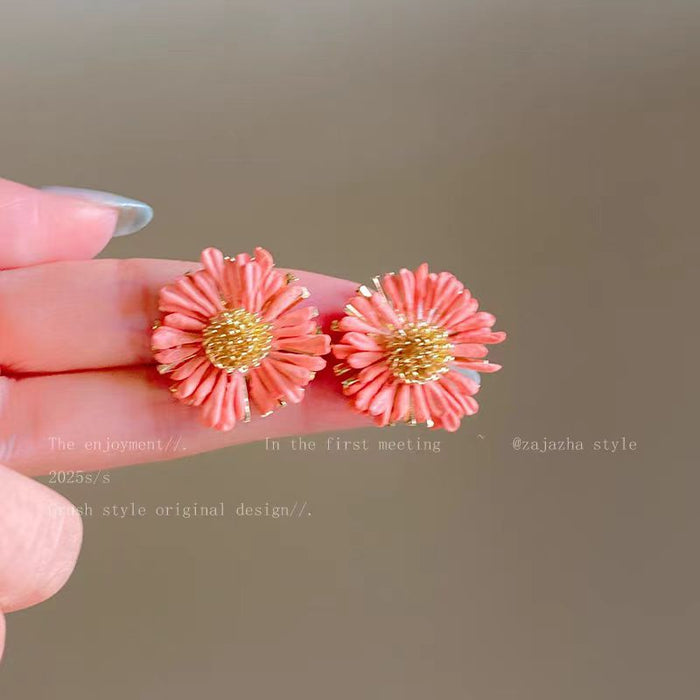 Wholesale Sun Flower Earrings - New Exaggerated Ear Accessories