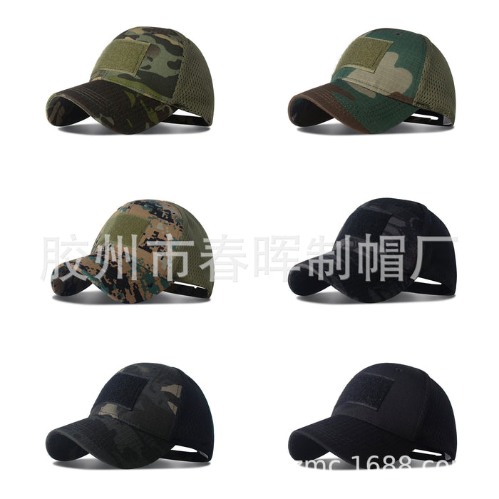 Wholesale New camouflage baseball cap, military fan sun hat, grid duckbill cap, python patterned military training cap