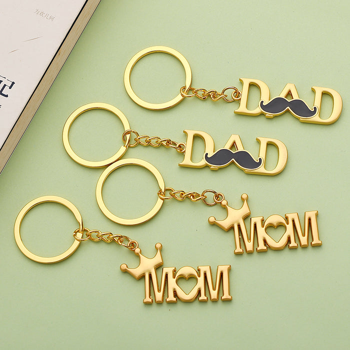 Wholesale Mother's Day Father's Day MOM English Letter Metal Keychain JDC-KC-XunX016