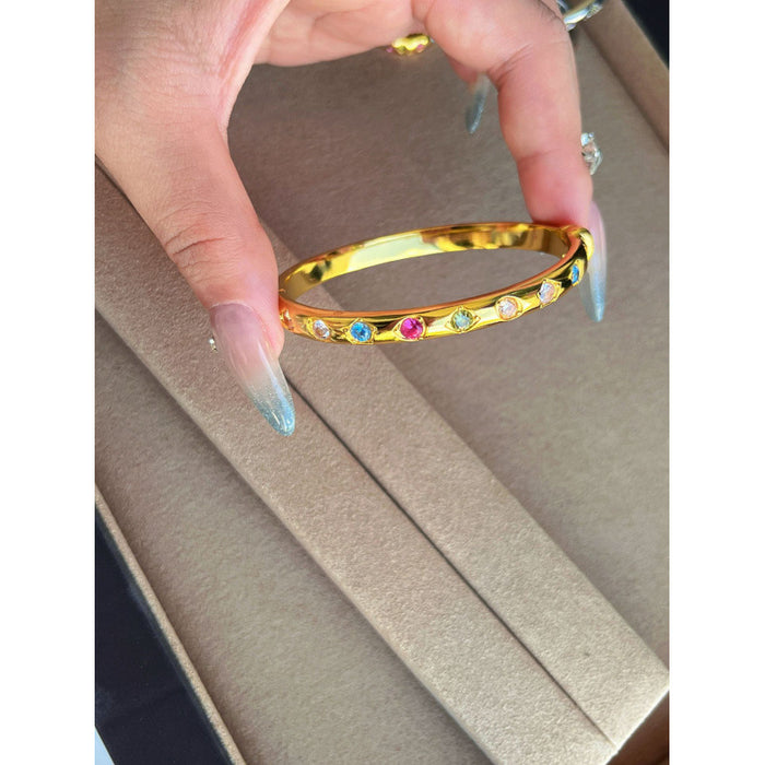 Wholesale Retro Colorful Dopamine Bracelet Rings set