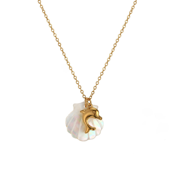 Wholesale Necklace Conch Pendant Shell DIY Necklace Stainless Steel Gold Plated