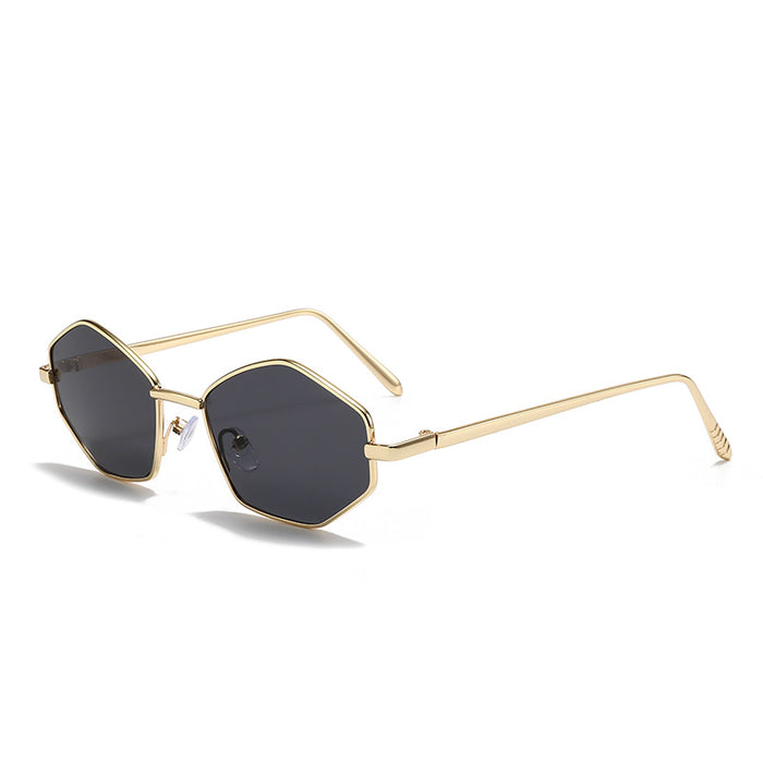 Wholesale New Metal Multilateral Diamond Sunglasses for Women's Luxury Fashion Sunglasses Sunscreen Hip Hop Glasses for Men