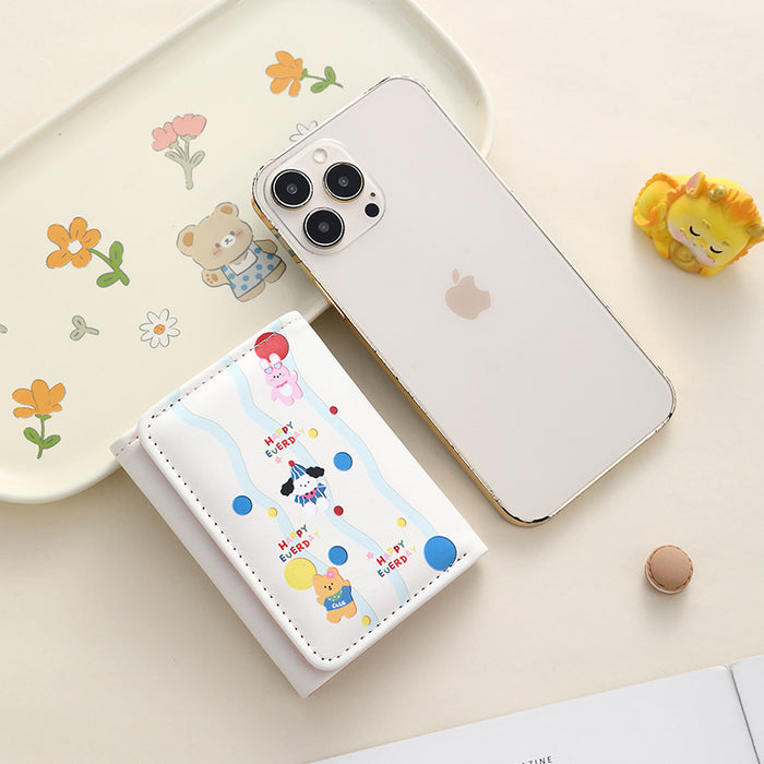 Wholesale Big Ear Dog Cute Cartoon Small Wallet Cute Large Capacity Three-fold Internet Popular Short Wallet MOQ≥2