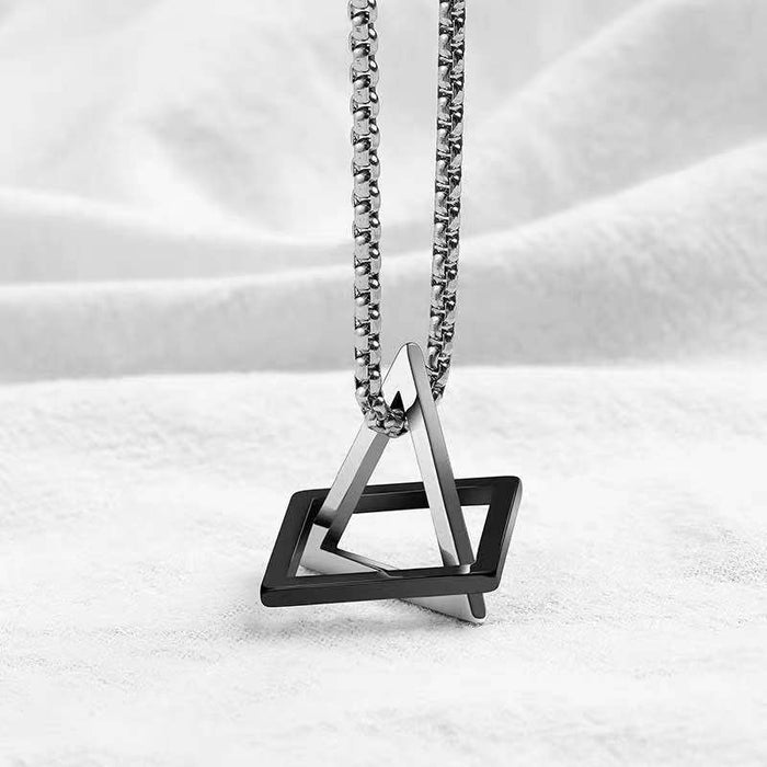 Wholesale Titanium Steel Geometric Pendant Necklace JDC-NE-DanY008