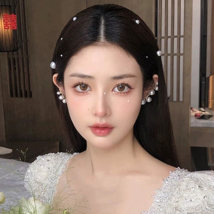 Wholesale Pearl earrings with a light luxury, high-end feel, fashionable temperament, versatile ear clips, retro earrings