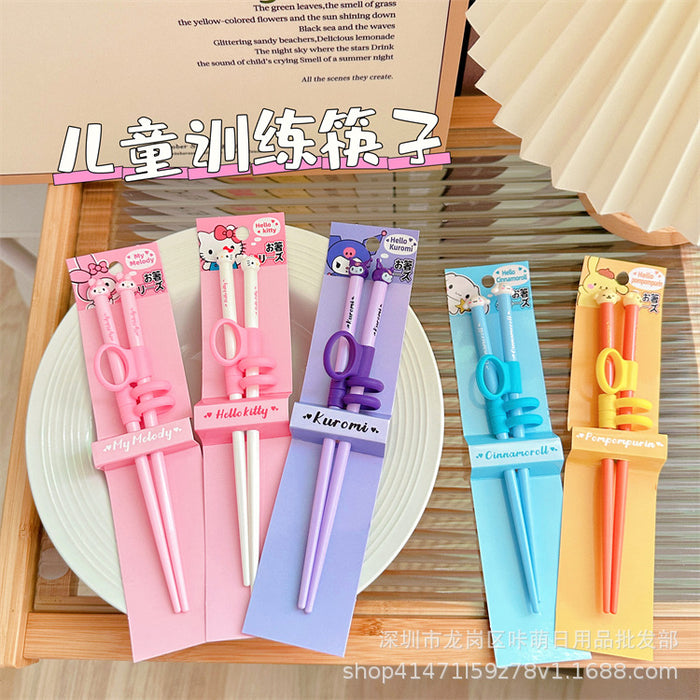 Wholesale Cartoon Learn Chopsticks Training Chopsticks  Toddlers Auxiliary Practice Chopsticks Baby Chopsticks