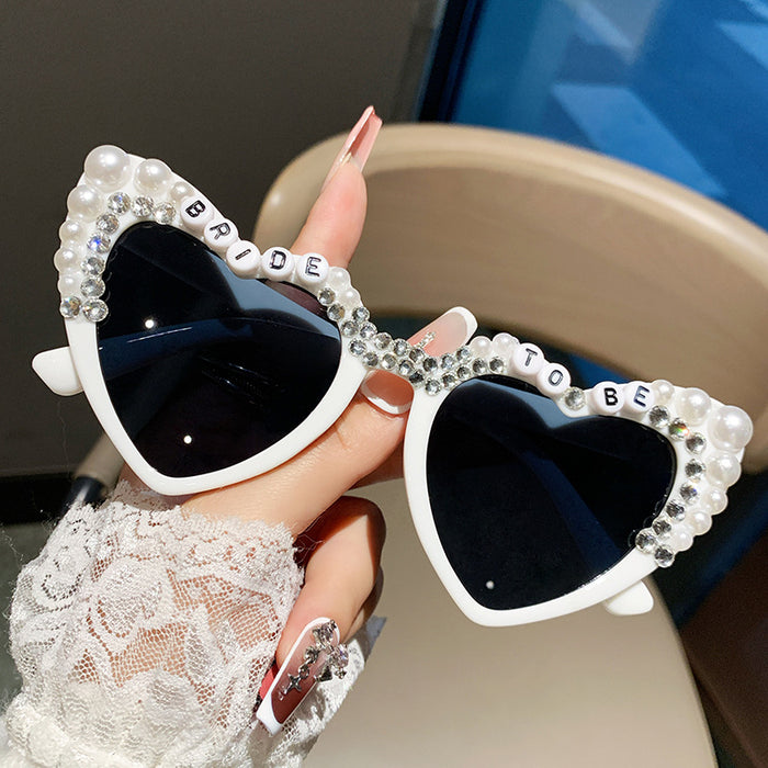 Wholesale Amazon Letter Peach Heart Sunglasses Sunglasses Glasses