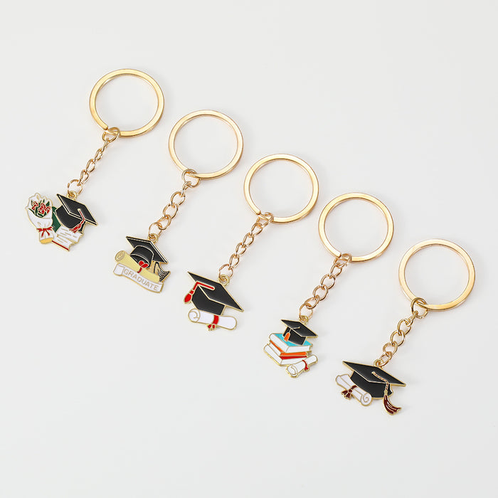 Wholesale Bachelor's Cap Keychain Inspirational Blessing Pendant for Students' Bags