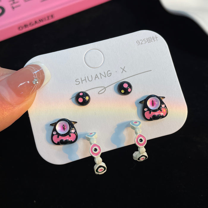 Wholesale Cartoon Monster Alloy Earrings JDC-ES-Shuangx012