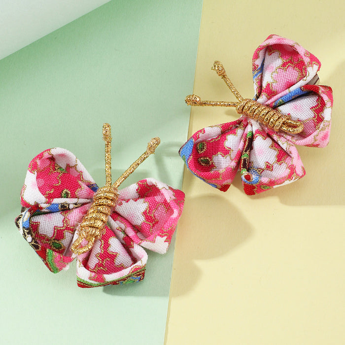 Wholesale Colorful Butterfly Fabric Children's Hair Clip JDC-HC-YueS001