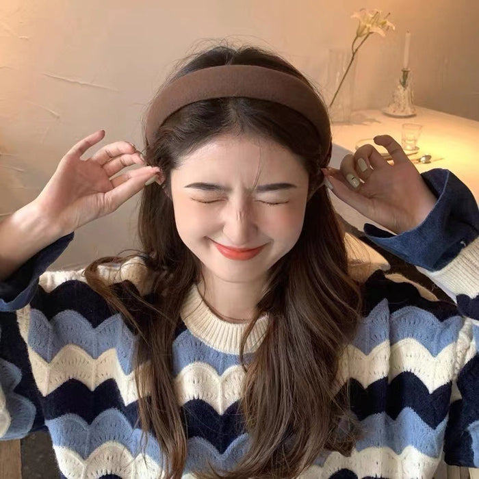 Wholesale Macaron color headband, high skull top, wide edge sponge headband, solid color compression headband, versatile