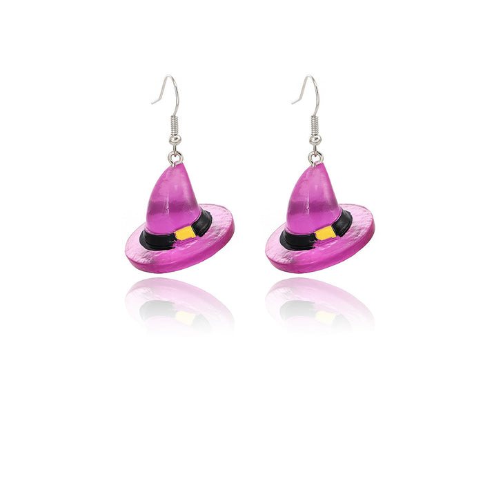 Wholesale  cartoon pumpkin ghost resin earrings funny personality big eye monster witch hat death Earrings
