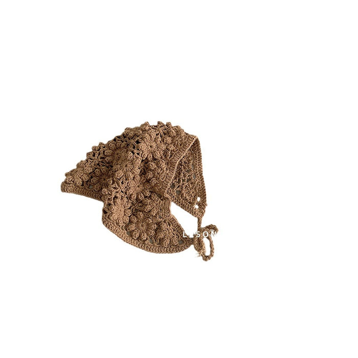 Wholesale Knitted Hollow Gook Triangle Hair Belt Children's Headscarf Cap Trendy