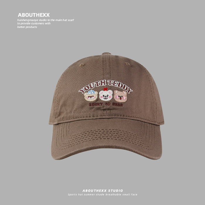 Wholesale Embroidered baseball cap, sweet and versatile, new wide brimmed duckbill cap for couples