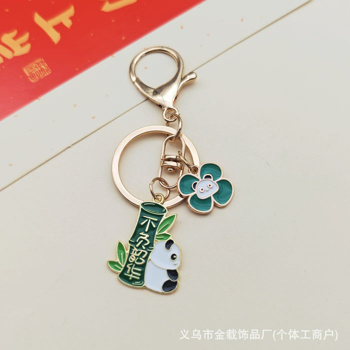 Wholesale Cute Panda Creative Font Keychain Student Backpack Hanging Decoration Small Gift