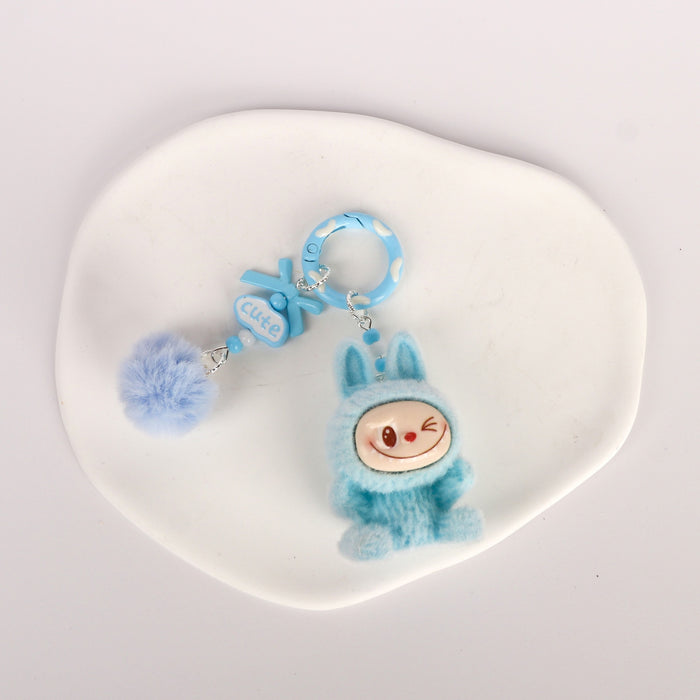 Wholesale Mini flocking doll vinyl doll pendant cute handmade jewelry accessories