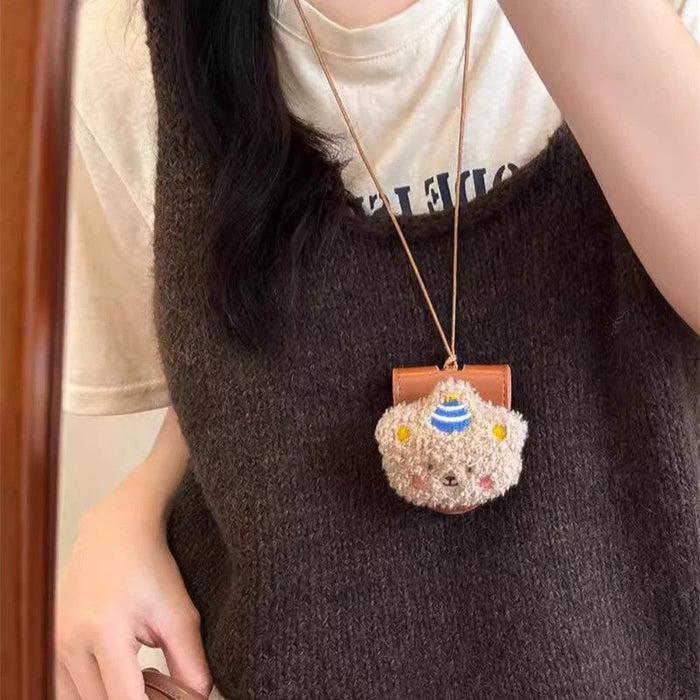 Wholesale Eyeglasses clip with a cute plush doll pendant eyeglasses case necklace
