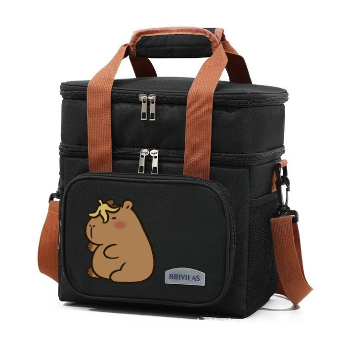 Wholesale Double-layer lunch bag printed insulation bag ice bag for picnic insulation