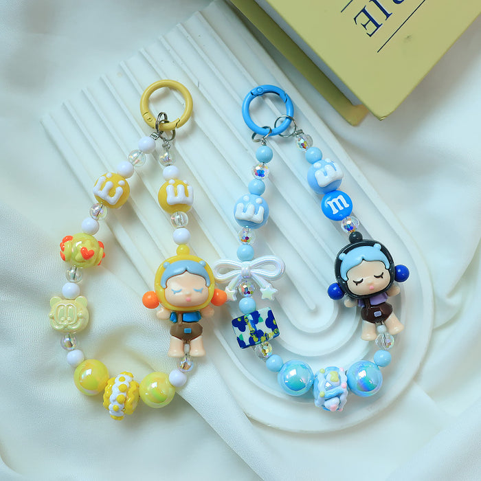 Wholesale Beaded Mobile Phone Chain Bag Pendant Girl Heart Cute Blind Bag Student Backpack Pendant