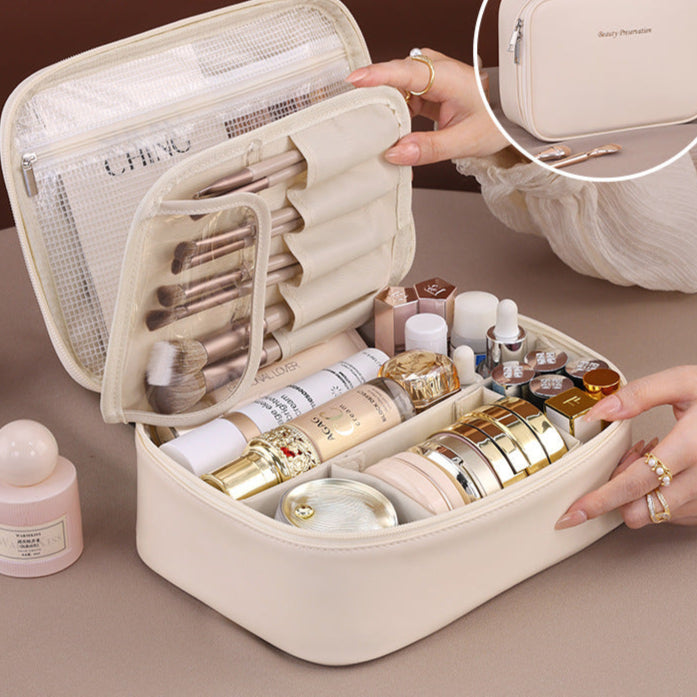 Wholesale Products Split Cosmetic Bag Large Capacity Advanced Sense Multifunctional Cosmetic Storage Bag Niche Design