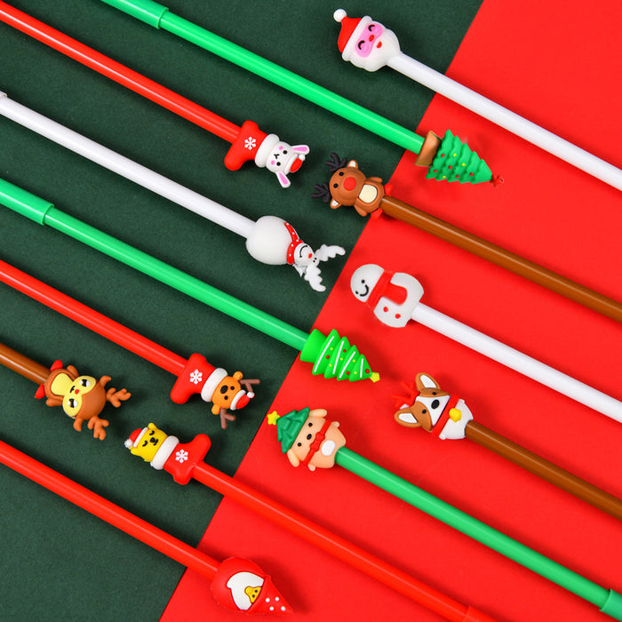 Wholesale Christmas gel pen carbon pen primary school student gift prize Christmas stationery gift water pen