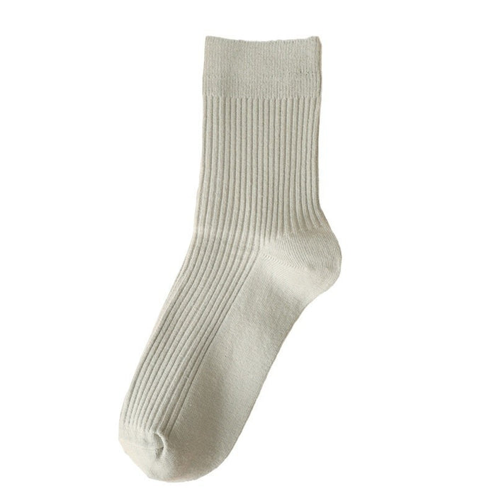 Wholesale Socks made of pure cotton, versatile in the middle tube, double needle long socks, thick socks, simple and solid color