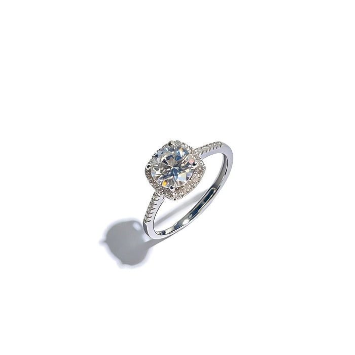 Wholesale 925 Silver Moissanite Ring Adjustable Open Design Stylish Women' s Jewelry Accessory