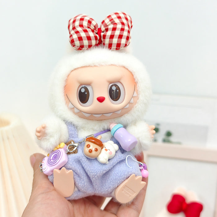 Wholesale Sitting 15cm Party Clothes Mini Doll Clothes Sweet Pink Strap Pants