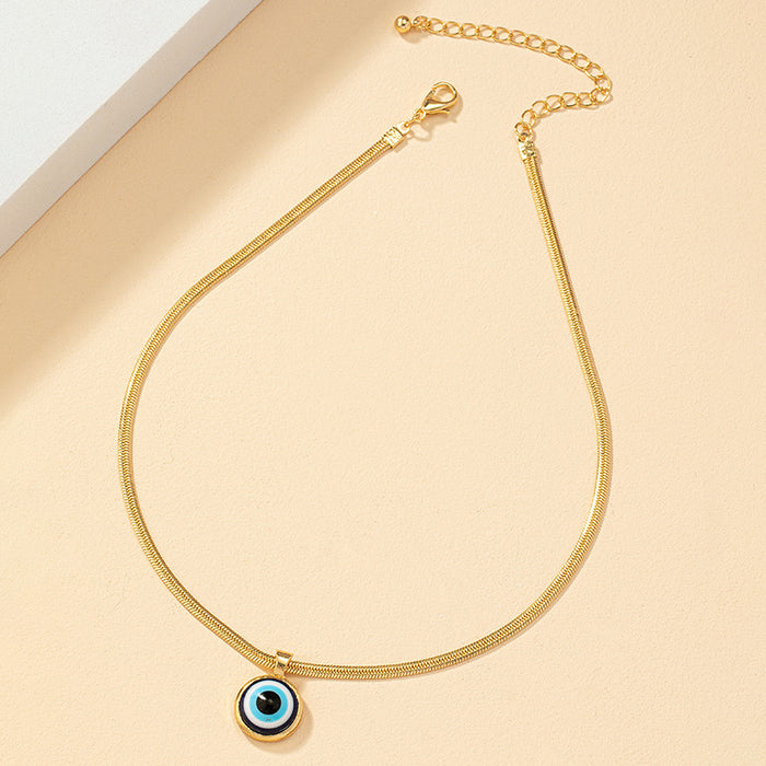 Wholesale  Devil's Eye Necklace Blue Eye Pendant Necklace Snake Chain Eye Necklace Collarbone Chain