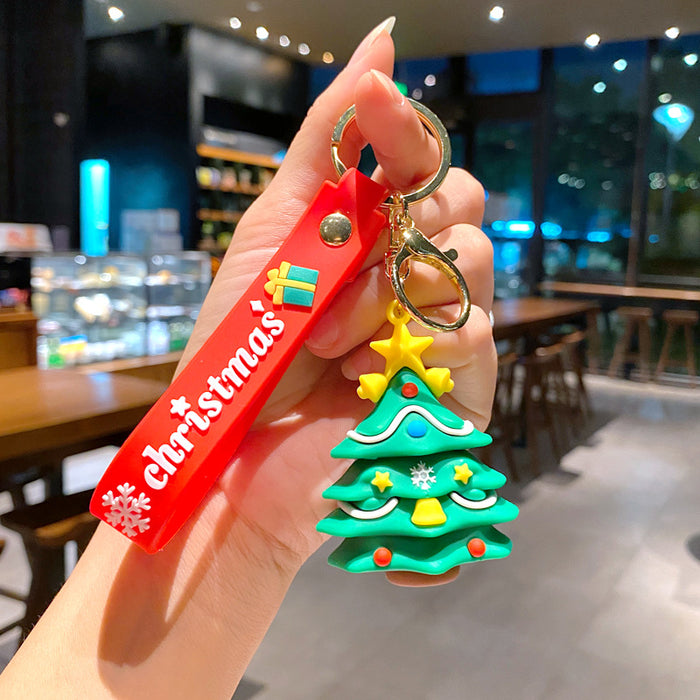 Wholesale Silicone Keychain Trendy Christmas Bag Charm