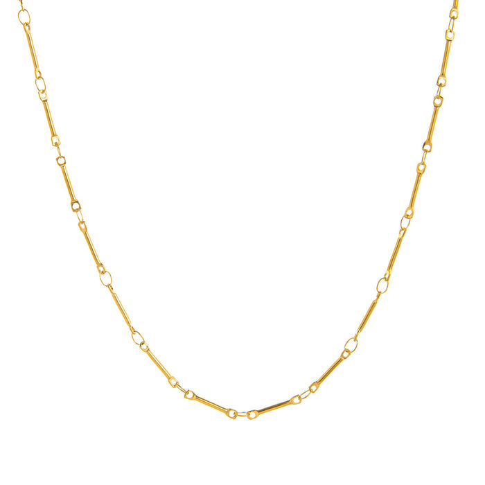 Wholesale stainless steel zircon feather necklace small pendant furnace vacuum plating gold color jewelry